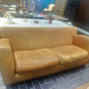 Cognac kleurige leren 3 zits bank
